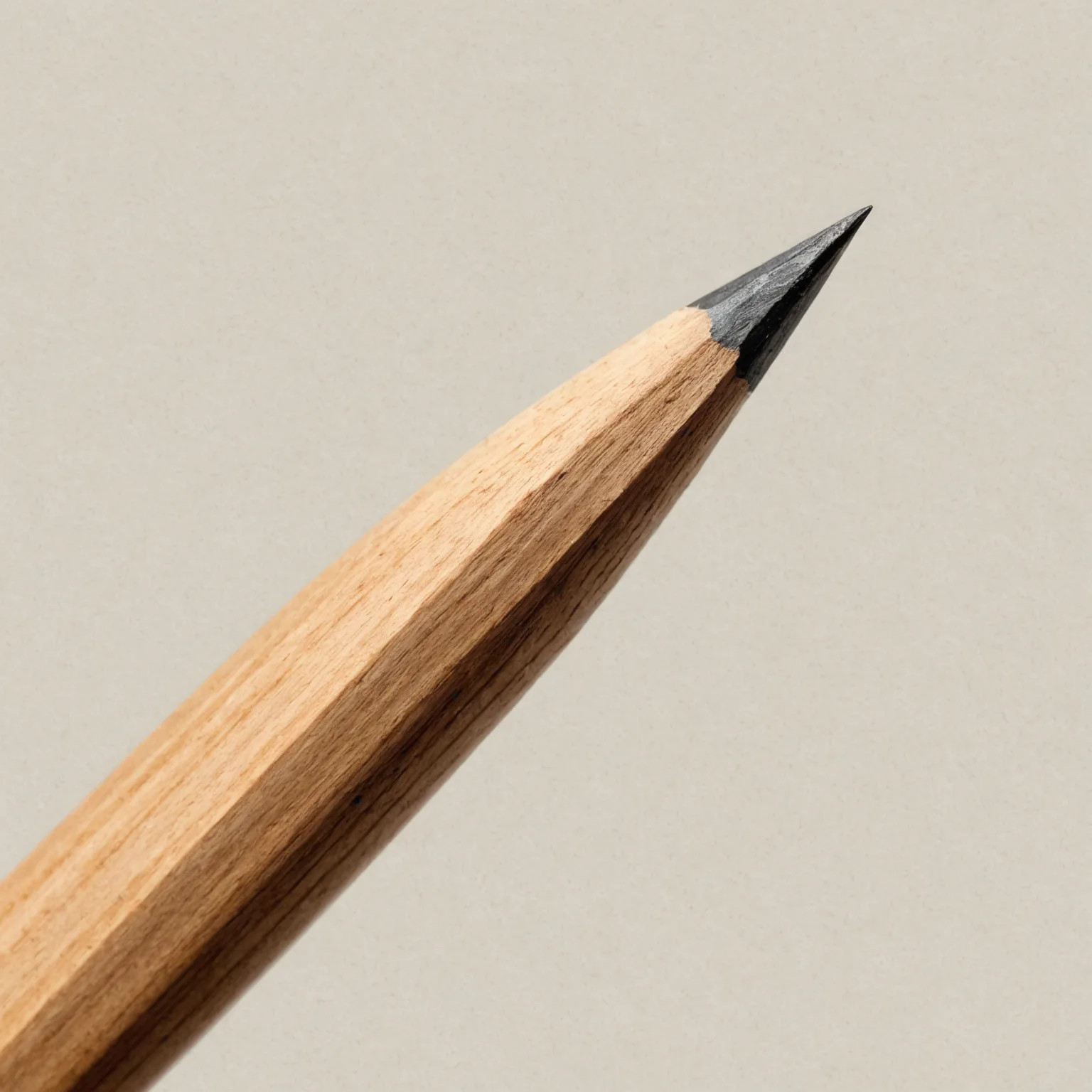 Close-up detail of a finely crafted tool tip against a warm neutral background.